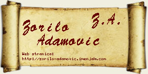 Zorilo Adamović vizit kartica